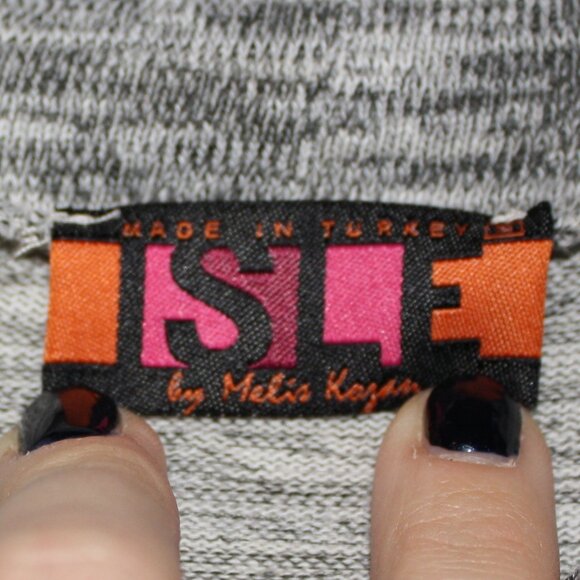 Isle by Melis Kozan Heather Gray Cowl Neck Long Sleeve Sweater Dress Women's S - Picture 10 of 12